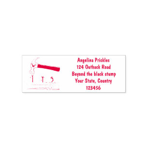 Cute, funny hammer and nails cartoon illustration self-inking stamp