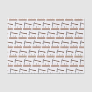 Cute, funny hammer and nails cartoon illustration tissue paper