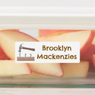 Cute, funny hammer and nails cartoon personalized 