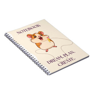 Cute Funny Hamster with Pencil – Smiling notebook