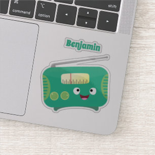 Cute funny happy retro radio cartoon