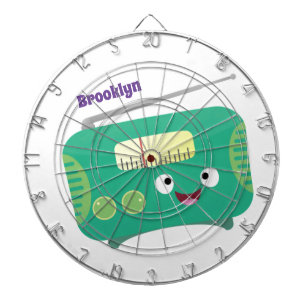 Cute funny happy retro radio cartoon dartboard