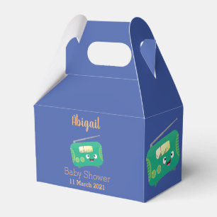 Cute funny happy retro radio cartoon favor box