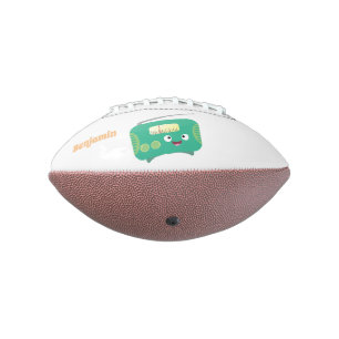 Cute funny happy retro radio cartoon football
