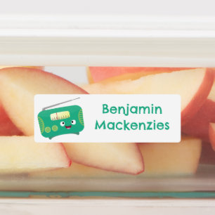 Cute funny happy retro radio cartoon personalized