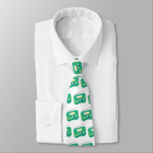Cute funny happy retro radio cartoon  tie