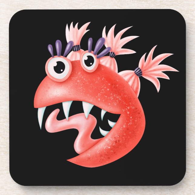 Cute Funny Hilarious Weird Monster Coaster (Front)