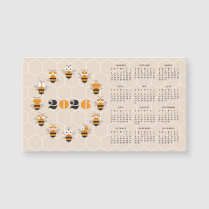 Cute Funny Honey Bee Honeycomb Calendar 2026