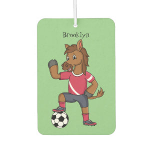 Cute funny horse playing soccer cartoon air freshener