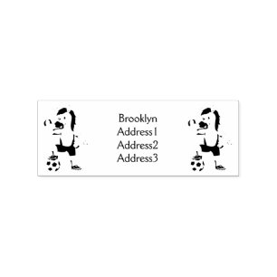 Cute funny horse playing soccer cartoon rubber stamp