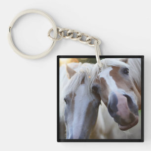 Cute Funny Horses With Black Boarder Keychain