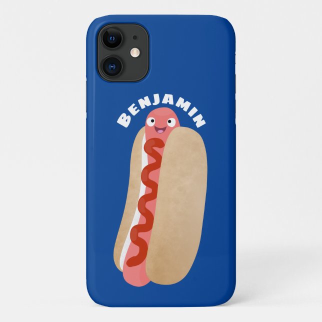 Cute funny hot dog Weiner cartoon  Case-Mate iPhone Case (Back)