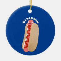 Cute funny hot dog Weiner cartoon 