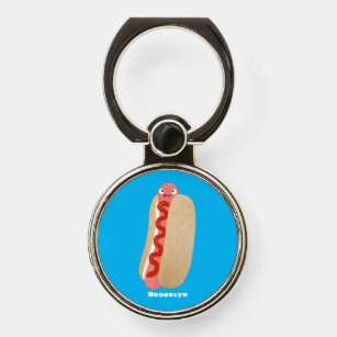 Cute funny hot dog Weiner cartoon Phone Ring Stand