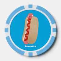 Cute funny hot dog Weiner cartoon