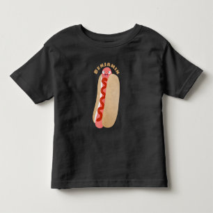 Cute funny hot dog Weiner cartoon  Toddler T-shirt