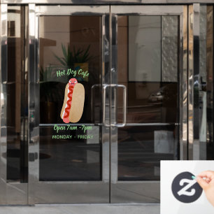 Cute funny hot dog Weiner cartoon Window Cling