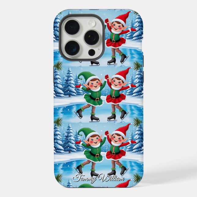 Cute Funny Humour Trendy Modern Merry Christmas iPhone Case (Back)
