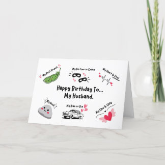 Cute Funny Husband Birthday Card 