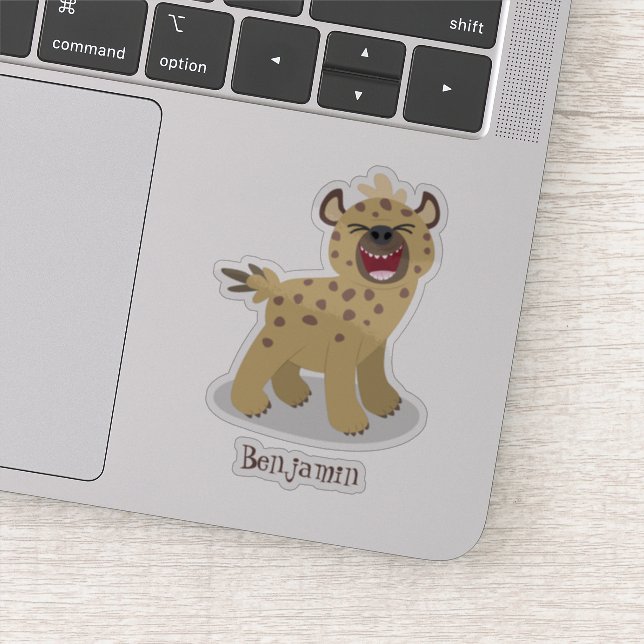Cute funny hyena laughing cartoon illustration (Detail)