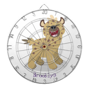 Cute funny hyena laughing cartoon illustration dartboard