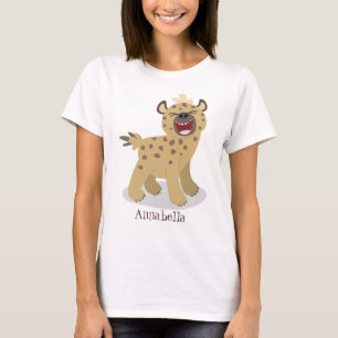 Cute funny hyena laughing cartoon illustration T-Shirt