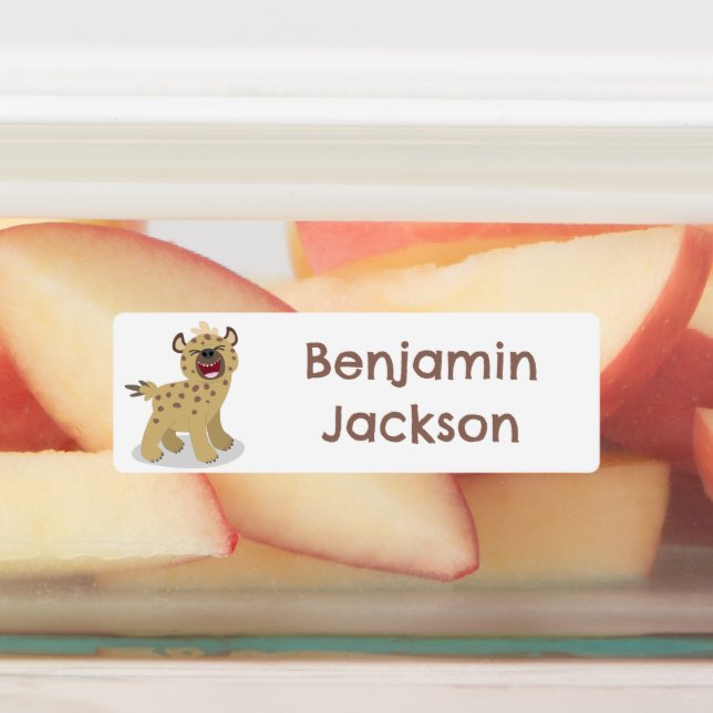 Cute funny hyena laughing cartoon personalized (Affixed)