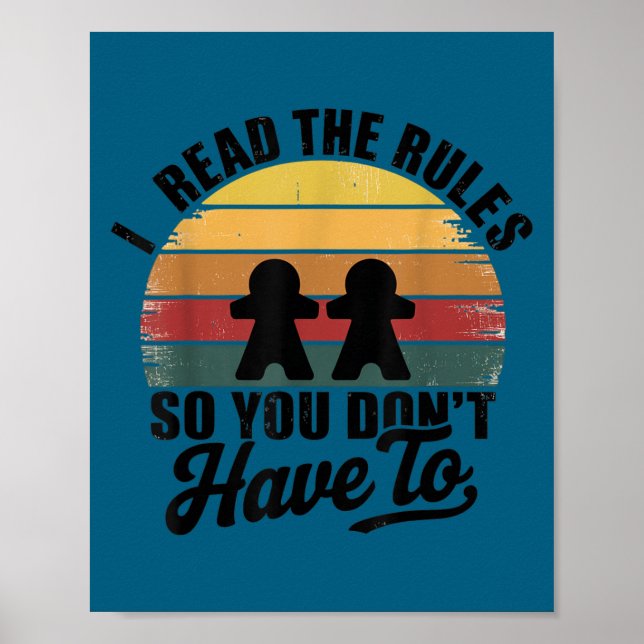 Cute Funny i read rules so you don't board game Poster (Front)