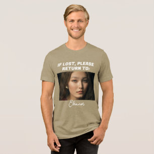Cute Funny If Lost Please Return To Couple’s Photo Tri-Blend Shirt