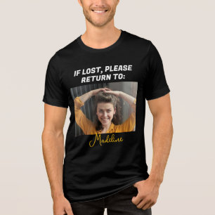 Cute Funny If Lost Please Return To Couple’s Photo Tri-Blend Shirt