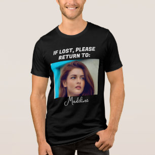 Cute Funny If Lost Please Return To Couple’s Photo Tri-Blend Shirt
