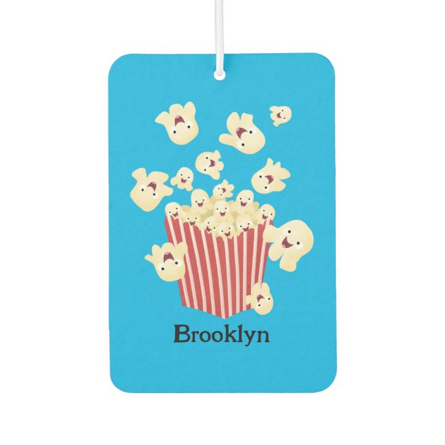 Cute funny jumping popcorn cartoon air freshener (Front)