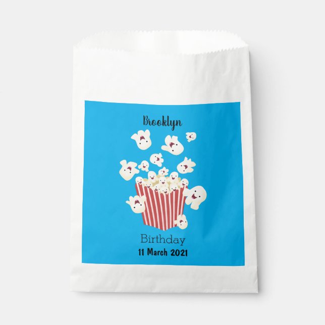 Cute funny jumping popcorn cartoon favour bag (Front)