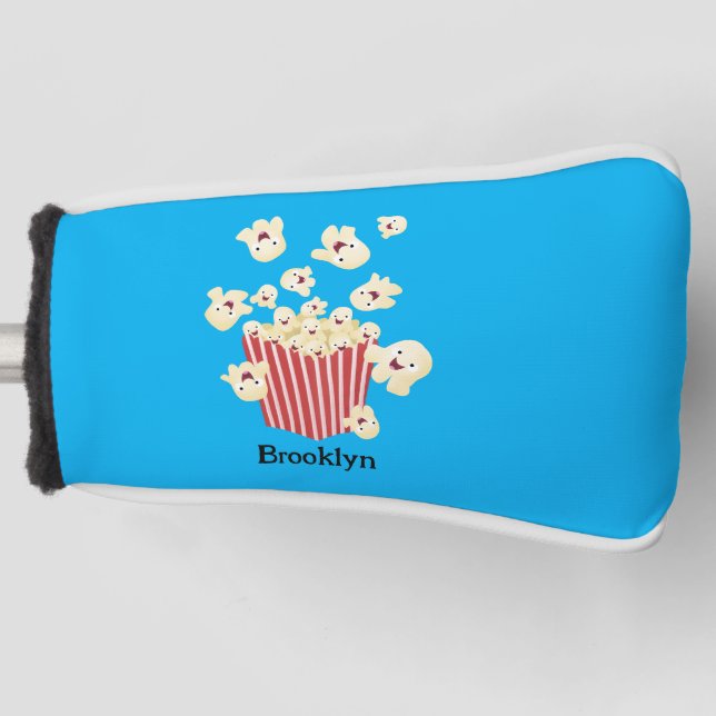 Cute funny jumping popcorn cartoon golf head cover (Front)