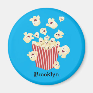Cute funny jumping popcorn cartoon magnet
