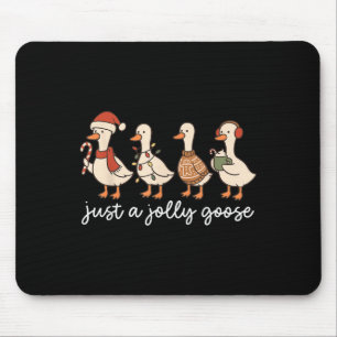 Cute Funny Just A Jolly Goose Silly Santa Hot Coco Mouse Pad