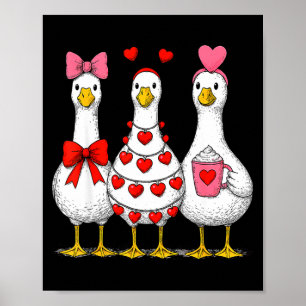 Cute Funny Just A Love Goose Duck Lovers Valentine Poster