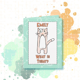 Cute Funny Kawaii Cat Cartoon Budget Birthday Card