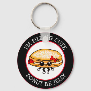 Cute Funny Kawaii Style Jelly Doughnut Puns Keycha Keychain