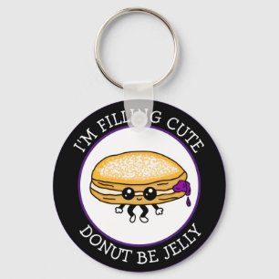 Cute Funny Kawaii Style Jelly Doughnut Puns Keycha Keychain