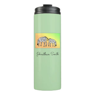 Cute, Funny Kenyan Zebras, Birthday Thermal Tumbler