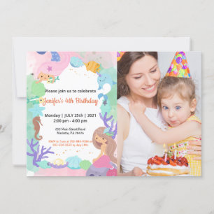 Cute Funny Kids Photo Birthday Invitation
