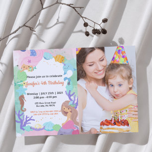 Cute Funny Kids Photo Birthday Invitation