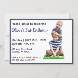 Cute Funny Kids Photo Birthday Invitation