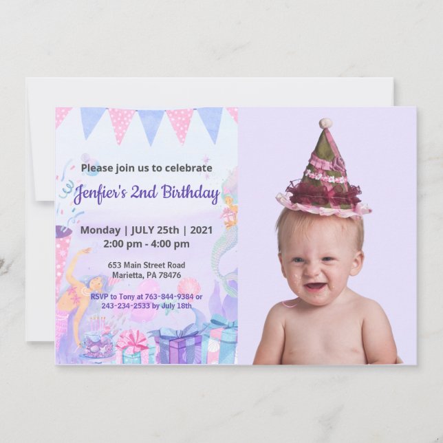 Cute Funny | Kids Photo Birthday Invitation (Front)