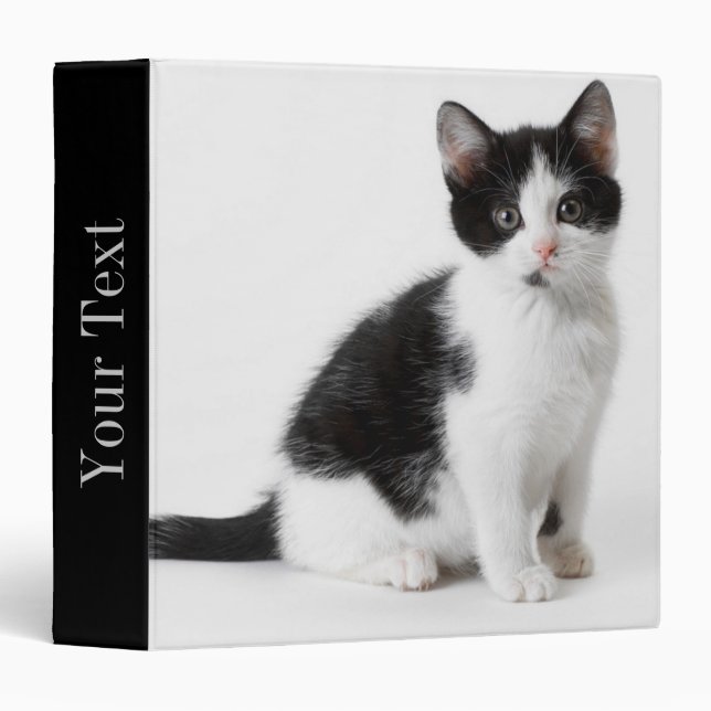 Cute Funny kitten black and white cat Binder (Front/Spine)