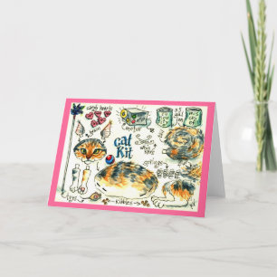 Cute funny kitten cat greeting or note card