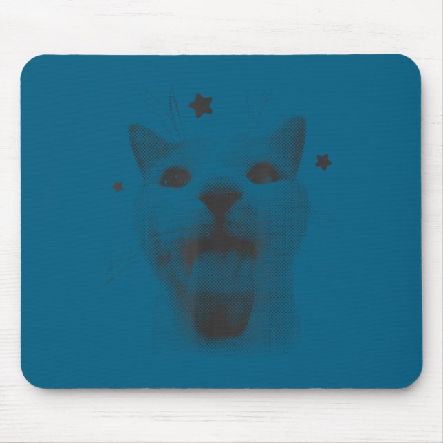Cute Funny Kitten Weird Pee Graphic Art Mouse Pad (Front)