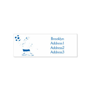 Cute funny Komodo dragon playing soccer cartoon Self-inking Stamp