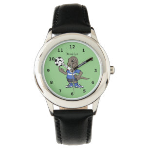 Cute funny Komodo dragon playing soccer cartoon Watch